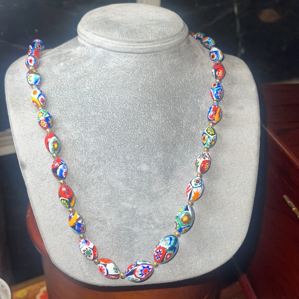 Millefiore Glass Beads Necklace